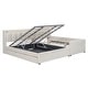 preview thumbnail 8 of 13, Queen Size & Twin XL Size Upholstered Platform Bed, Mother & Child Bed with Hydraulic Storage System, Drawer Box & USB Ports