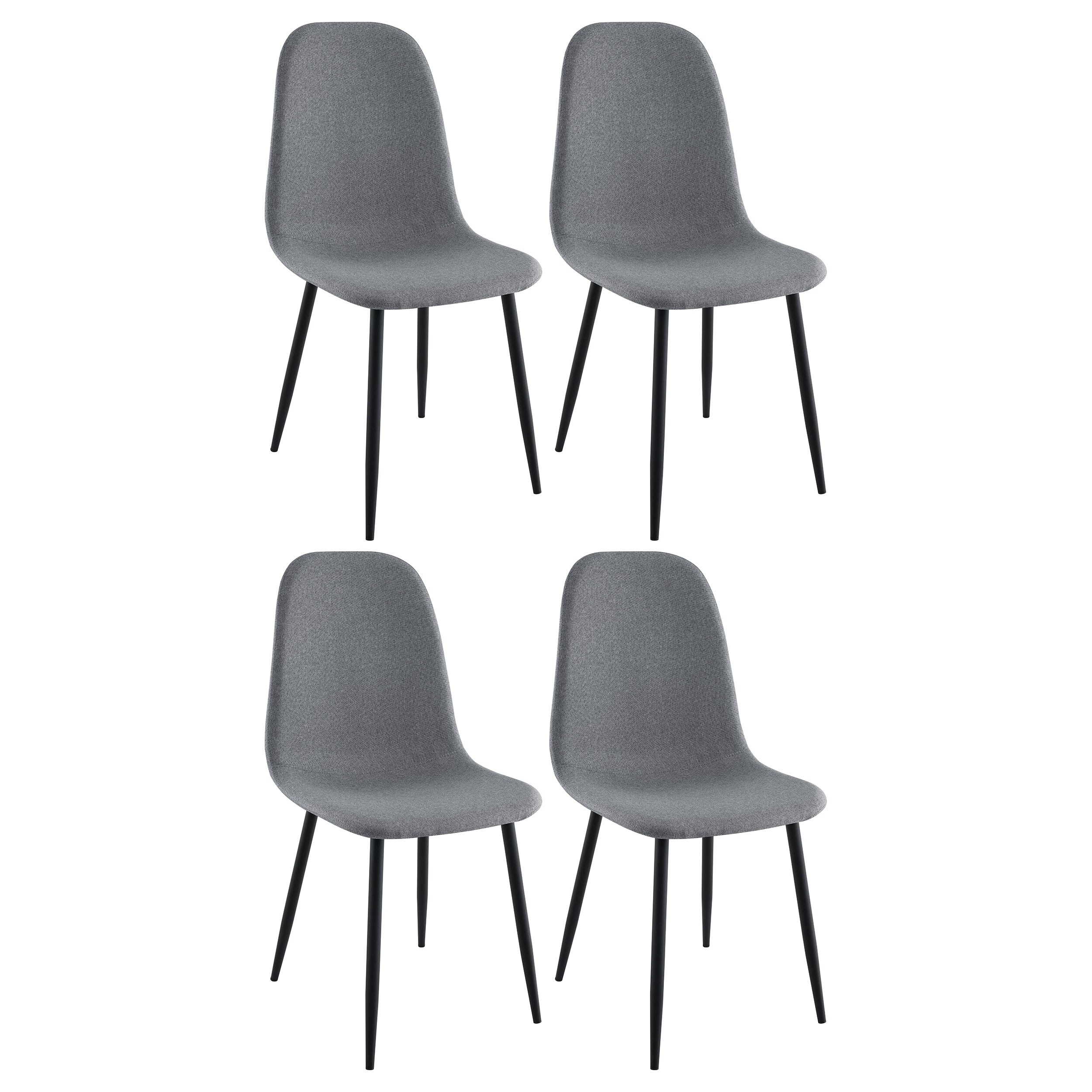 Dennison Upholstered Dining Side Chair Grey (Set Of 4)