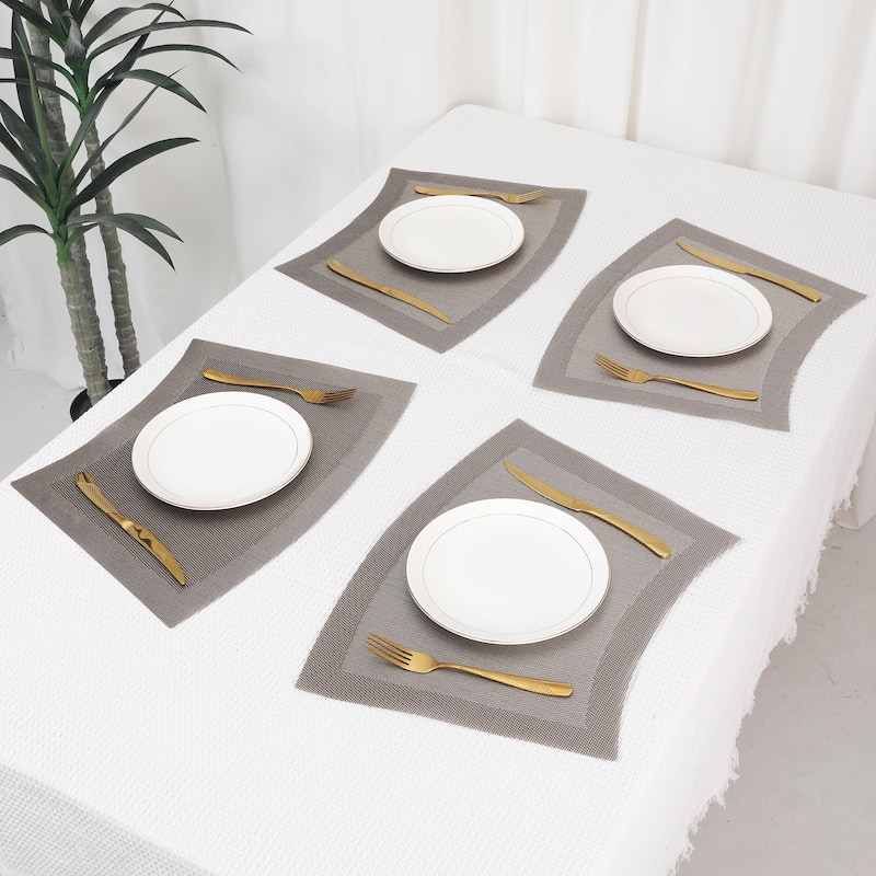 Placemats Set of 8, PVC Placemats for Kitchen Dining Table Decor - 18*13in
