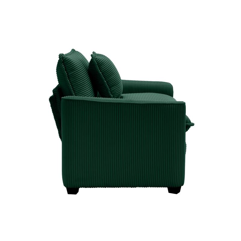 Oversized 3 - Piece Sofa Set with Corduroy 3-Seater Sofa and 2-Seater Loveseat & Single Deep Seat Sofa Chair for Livingroom