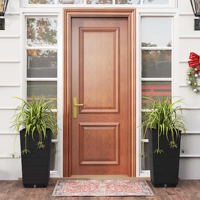 Set of 2 Large Outdoor Planters 23" Elevated Self-Hydrating Planters
