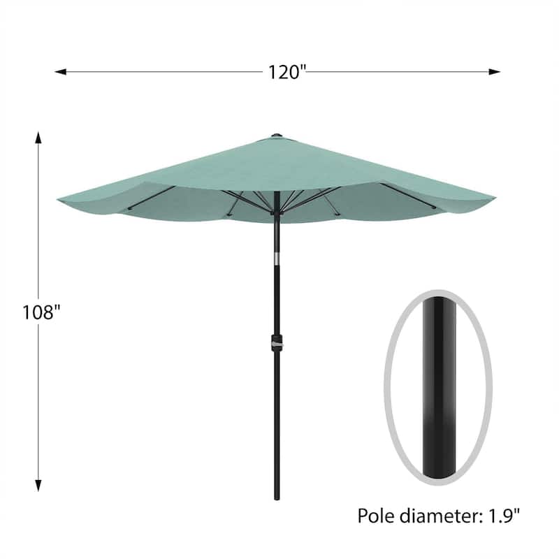 Pure Garden 10 ft Patio Umbrella with Auto Tilt and Hand Crank