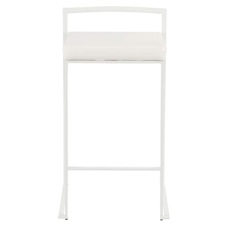 Porch & Den Forrest White Stackable Fully Welded Counter Stool (Set of 3)