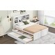 preview thumbnail 5 of 13, Full Size Platform Bed with Trundle and Storage Headboard, Kids Bed Frame with Charging Station and 3-Drawers, White
