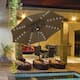 Ainfox 10ft Patio Umbrella with Lights Outdoor Solar Umbrella - Coffee