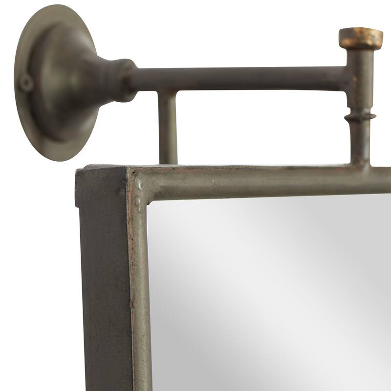 Wood Industrial Wall Mirror 28 x 14 x 7 - 14 x 7 x 28