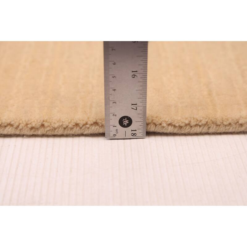 ECARPETGALLERY Hand Loomed Loreto Cream Viscose, Wool Rug - 5'5 x 7'8