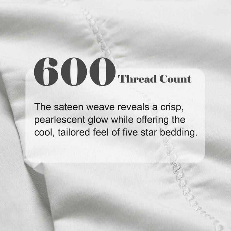 Superior Imperia Cotton Blend Embroidered 600 Thread Count Pillowcases, Set of 2