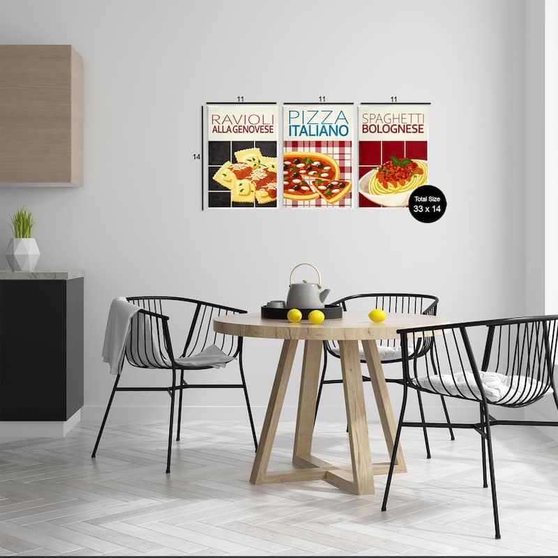 Stupell Classic Italian Pasta Meals Wall Plaque Art Design By Kim Allen (Set of 3)