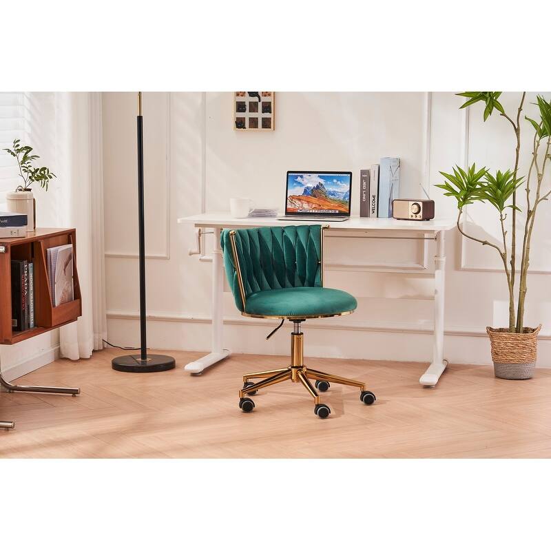 Modern/Luxury Upholstered Adjustable Swivel Office Chair with Wheels