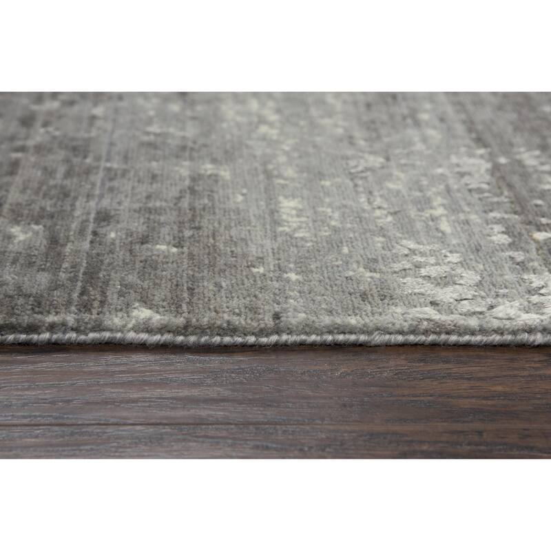 Alora Decor Radiant Abstract Wool Blend Area Rug - 8' Runner - Dark Grey