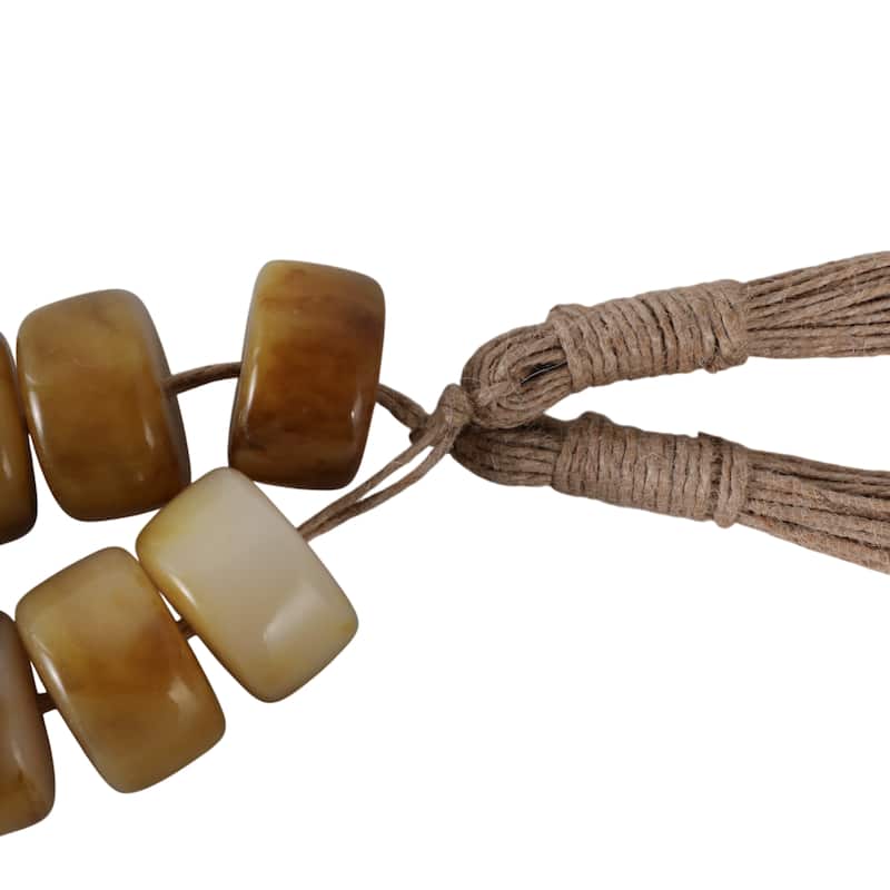 Resin Jute Decorative Beads Tassel Accents Featuring Woven Detailing