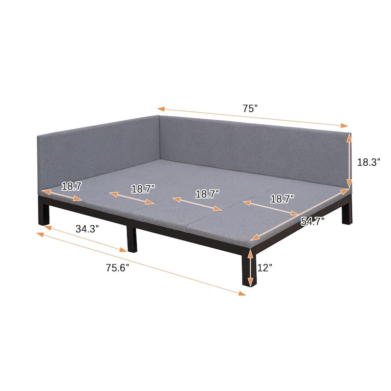 Merax Upholstered Daybed/Sofa Bed Frame Twin/Full Size Linen
