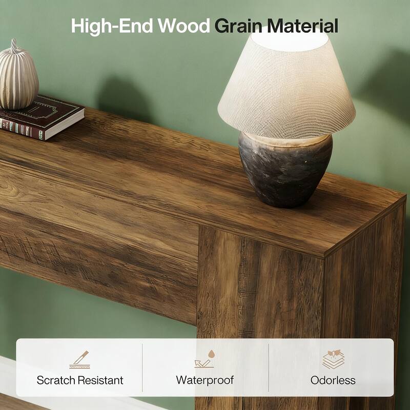 Rustic Sturdy Wooden Console Side Table