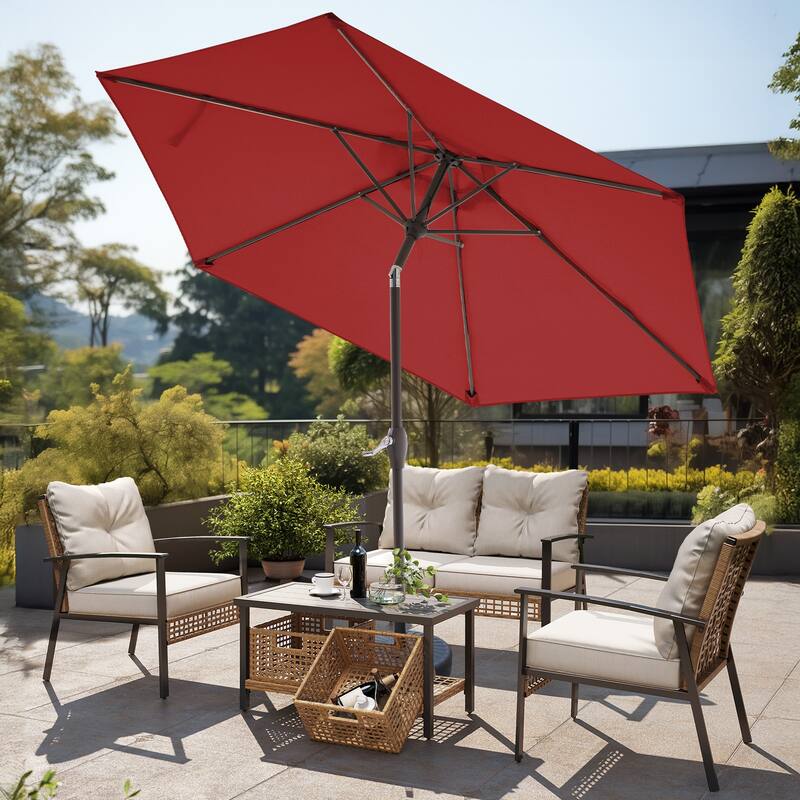 7.5-ft Patio Market Umbrella with UV-Risistance,Crank & Tilt
