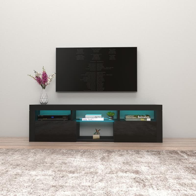 Bari 160 Wall Mounted Floating 63" TV Stand with 16 Color LEDs