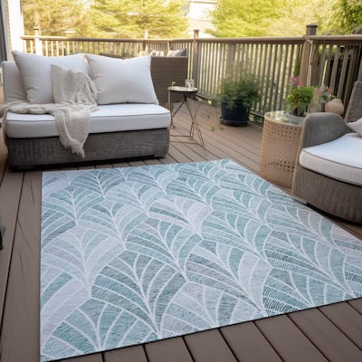 Machine Washable Indoor/ Outdoor Chantille Modern Mosaic Rug