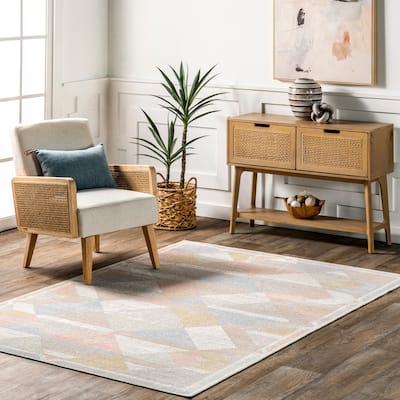 Nuloom Ophelia SpinClean Vintage Geometric Machine Washable Area Rug