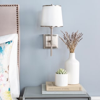 Kinsey Glam Nickel 1-light Wall Sconce - 14.5"H x 6.5"W x 8.75"D