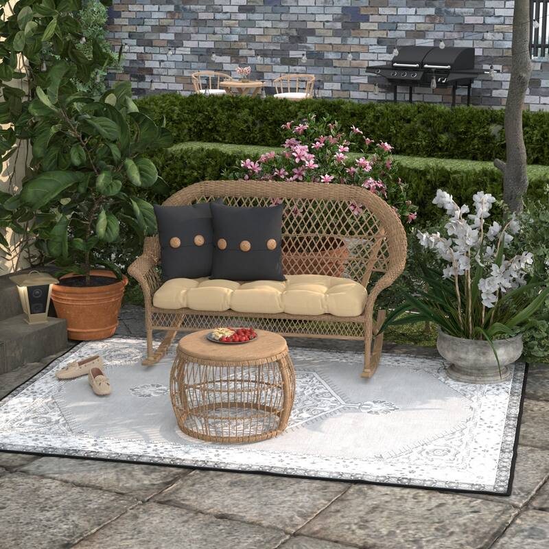 17" x 17" Outdoor Throw Pillow with 3 Buttons - Set of 2 - 17'' L x 17'' W x 5'' H - Sorvino Ash