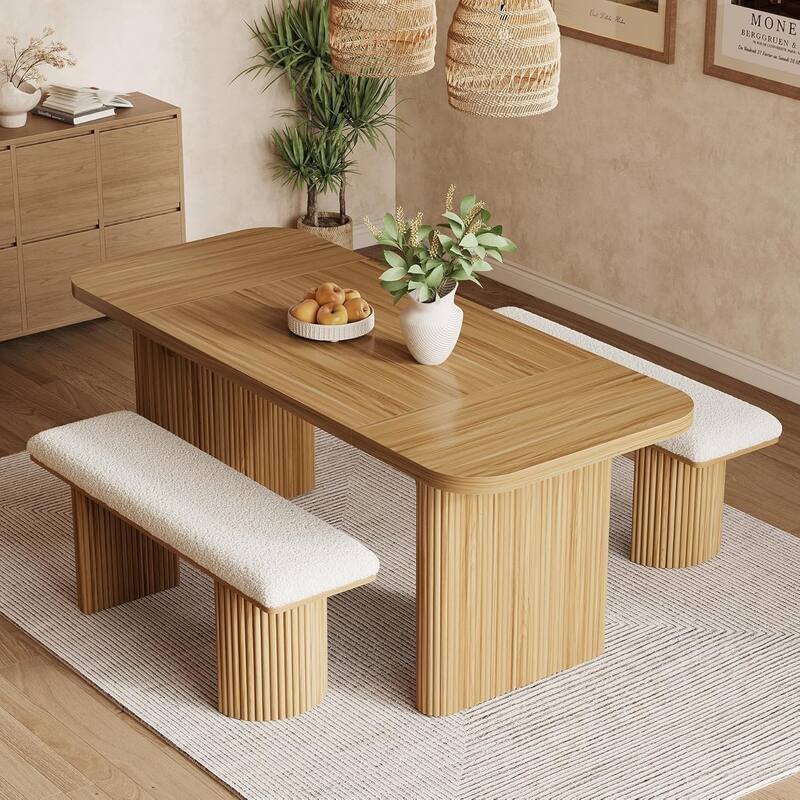 Modern Upholstered Solid Wood Entryway Bench, Shoe Bench End of Bed Bench for Bedroom, Entryway, Mudroom, Easy Assembly