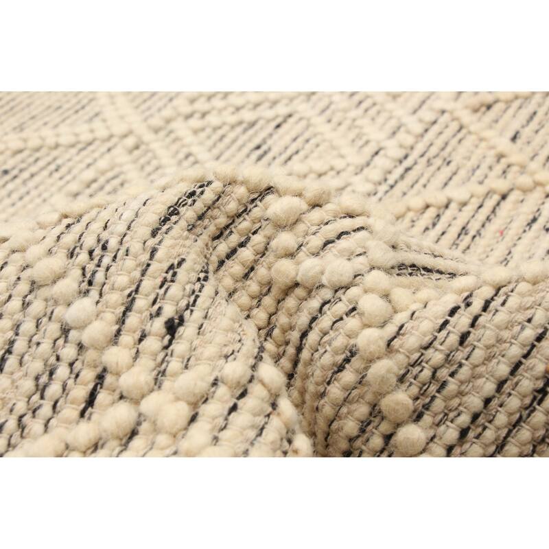 ECARPETGALLERY Braid weave Sienna Cream Wool Rug - 5'1 x 7'9