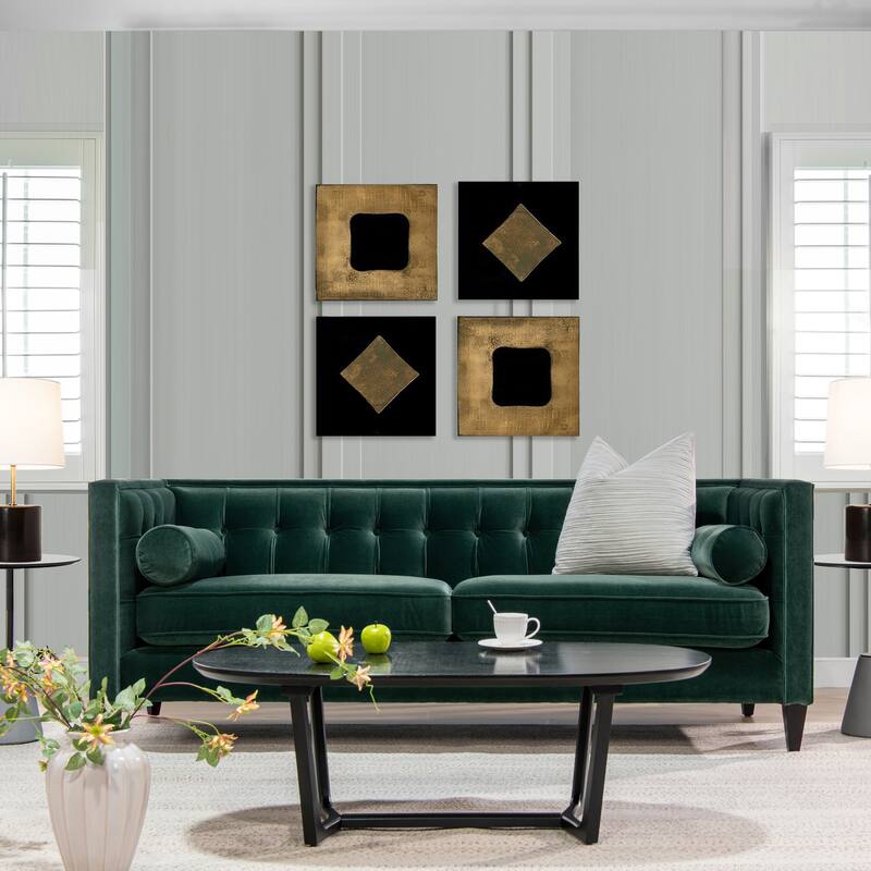 Jack 84" Mid-Century Modern Tuxedo Sofa with Bolster Pillows