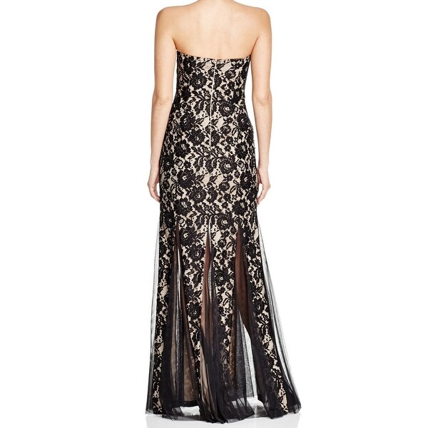aqua black gown
