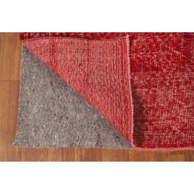 Anatolian Turkish Rug Hand-Knotted Distressed Over-Dyed Wool Carpet - 7'0" x 10'1"