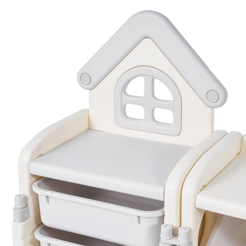 Kids Toy Storage with Bookshelf, 4-Tier Large Toy Storage Organizer