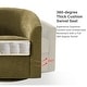 preview thumbnail 68 of 106, Cuenca Modern Living Room Wooden Upholstered 360° Swivel Barrel Chair with Metal Base and Wide Backrest