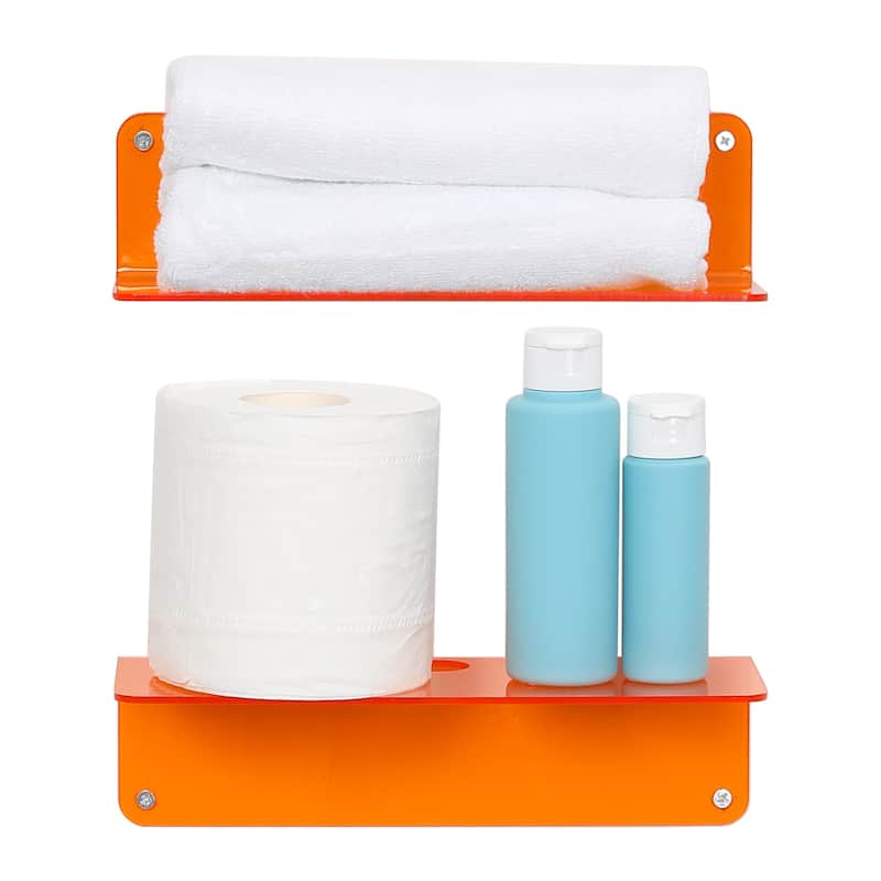 Acrylic Floating Shelves for Wall, Acrylic Shelves for Bathroom Living Room and Kitchen Room Wall Display Shelf 9*4in