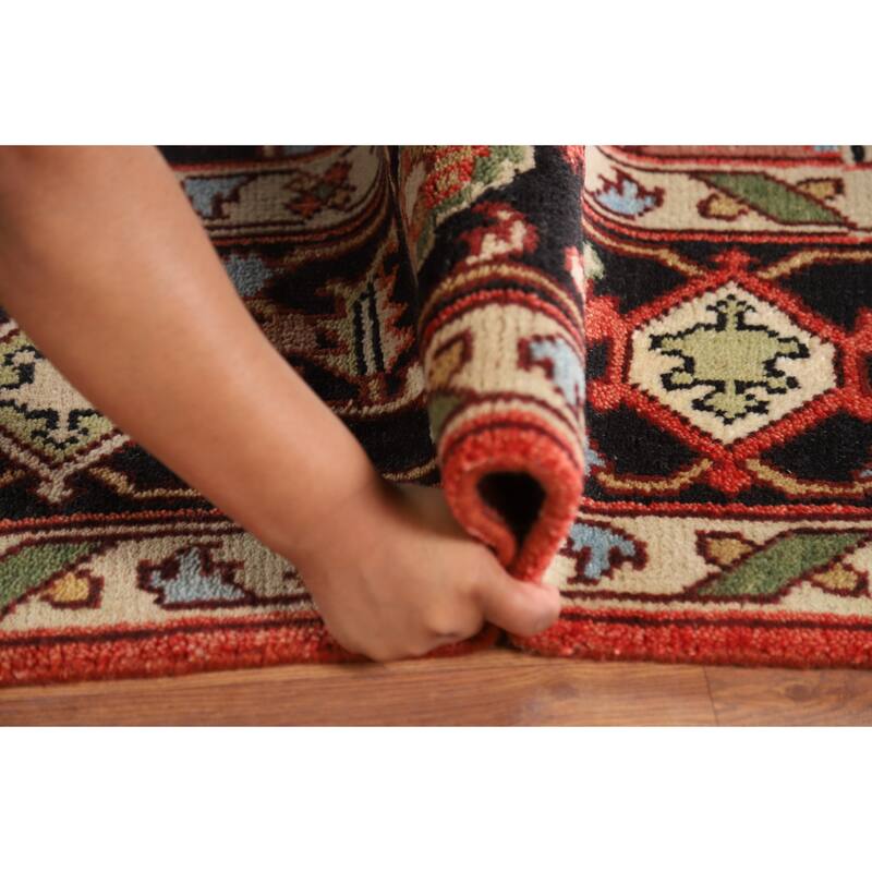 Heriz Serapi Oriental Area Rug Hand-Knotted Wool Carpet - 8'11" x 12'1"