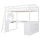 preview thumbnail 27 of 52, Wooden Full Loft Bed with U-shaped Desk,Storage Compartments and Tri-fold Mirror