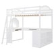 preview thumbnail 38 of 44, Wooden Versatile Full Loft Bed with Desk,Storage and Tri-fold Mirror