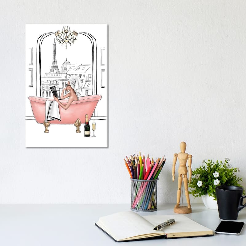 iCanvas "Relax In Bathroom In Paris" by LaLana Arts Canvas Print - 12x8x0.75