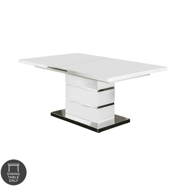 slide 2 of 10, Furniture of America Borm White 78-inch Expandable Dining Table
