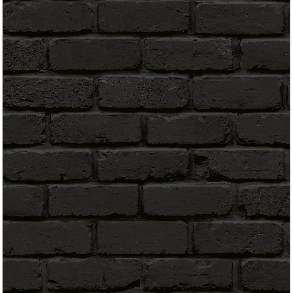 NuWallpaper Black Amsterdam Brick Peel & Stick Wallpaper