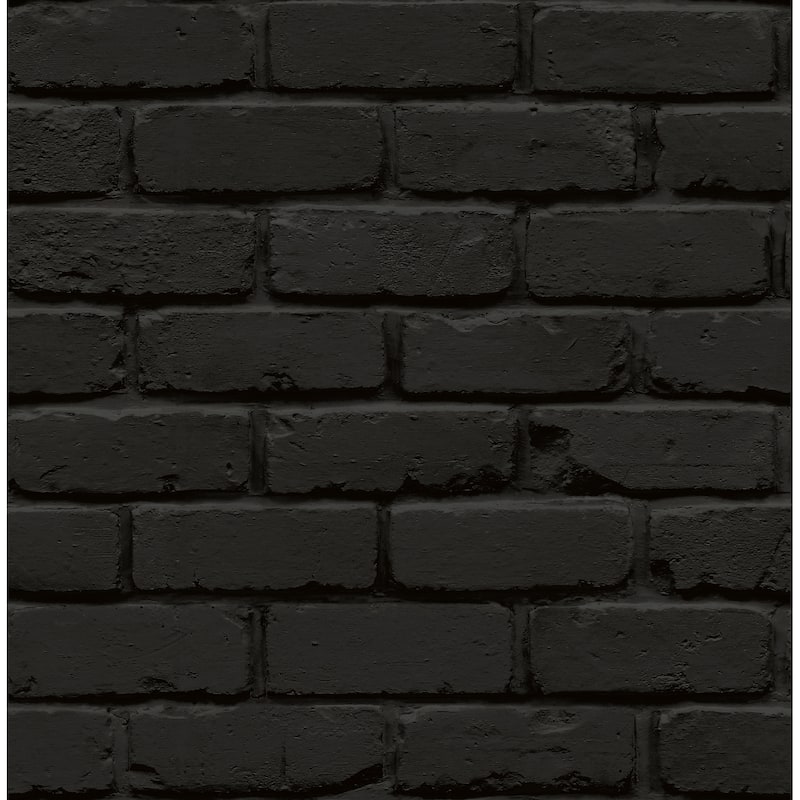 NuWallpaper Black Amsterdam Brick Peel & Stick Wallpaper