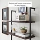 preview thumbnail 3 of 12, Nathan James Theo 4-Shelf Bookcase Floating Wall Mount Natural Wood Industrial Pipe Metal Frame