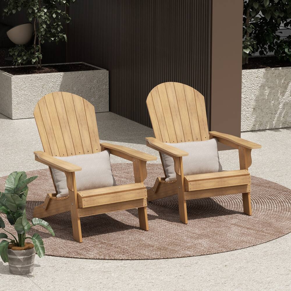 Vineyard HIPS Outdoor Folding Eco-Friendly All Weather Seashell Adirondack Chair (Set of 2)