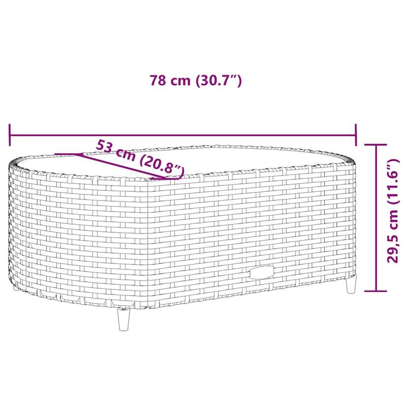 vidaXL Patio Sofa Set with Cushions Lounge Setting Outdoor Furniture Poly Rattan - 8.2 x 12.1 x 4.6