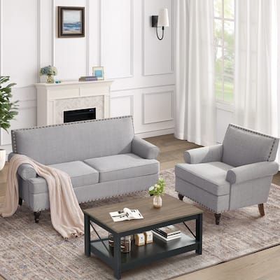 Upholstered Accent Chair with Soft Cushion