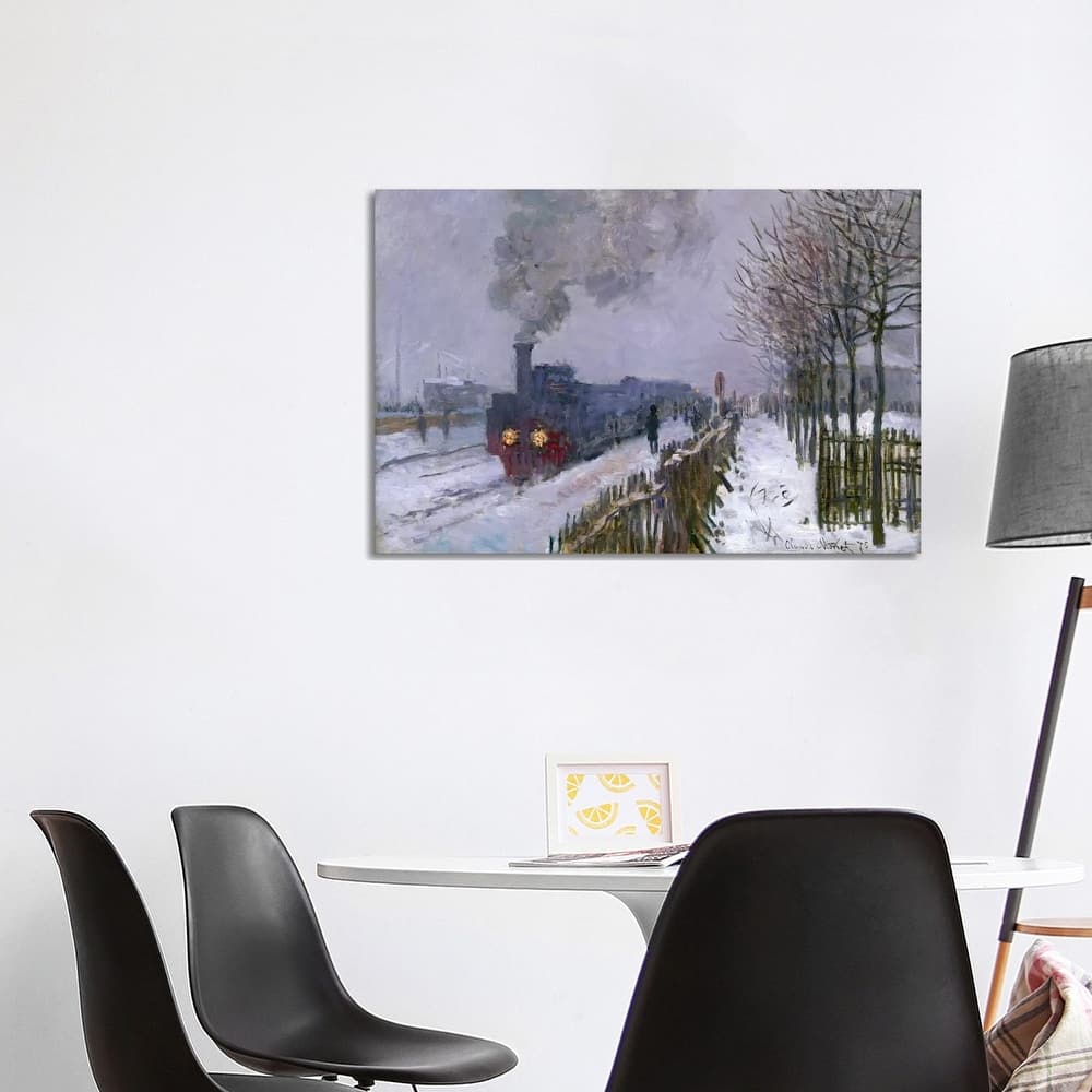 iCanvas "Train in the Snow or The Locomotive, 1875 " by Claude Monet Canvas Print