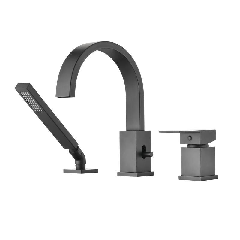 Modern Waterfall Bathroom Tub Faucet with Sprayer, 360 Degree Swivel Spout, Control Water Temperature and Flow