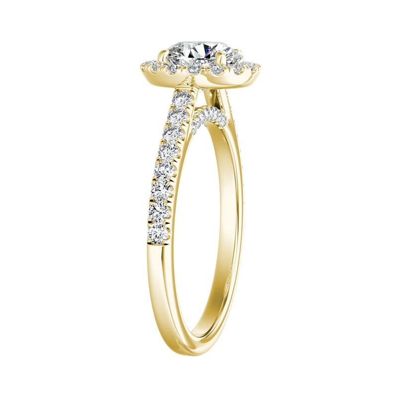 Auriya 14k Gold 2 1/2ct Moissanite Halo Diamond Engagement Ring 3/8ctw