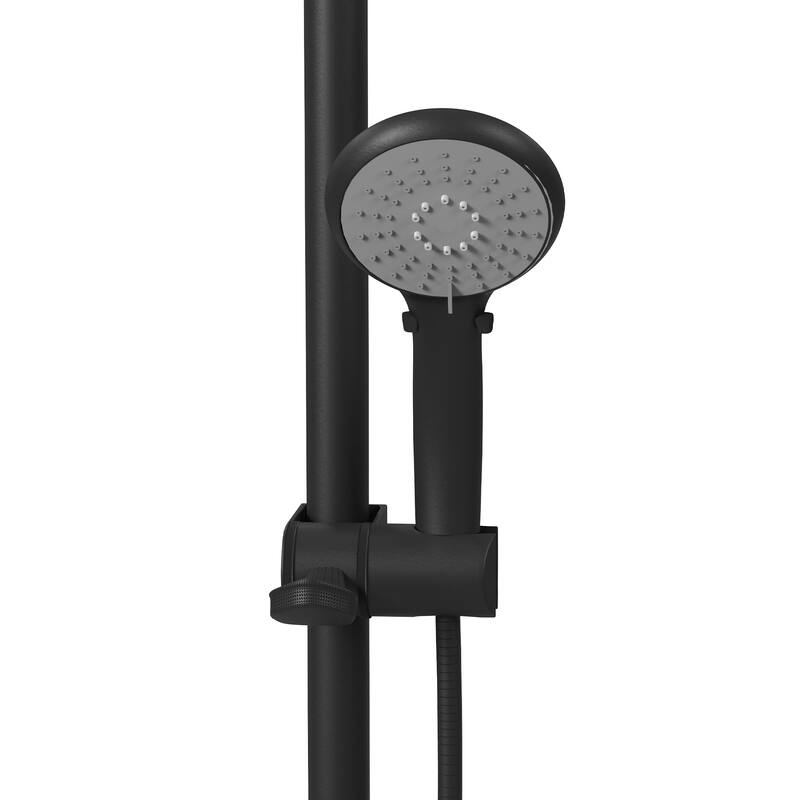 ErgoSlideBar Ergonomic Soft Grip 32mm Diameter ADA Compliant 500 lb Weight Capacity Slide Bar and Handshower Left Matte Black