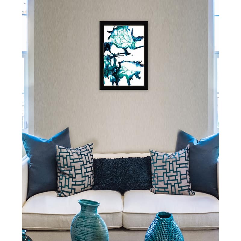 TrendyDecor4U Coastal "Ocean Living 1" Framed Print Wall Art