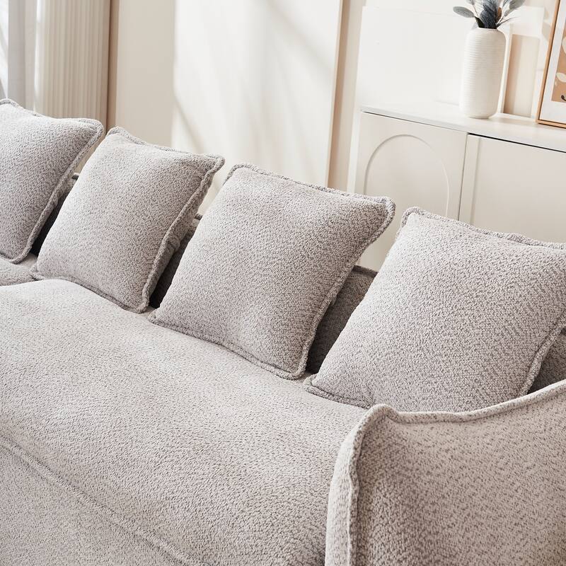L-Shaped Modular Sofa with Deep Seats and Plush Pillows for Ultimate Comfort