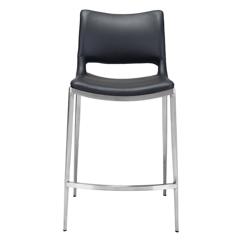 Ace Counter Stool White & Silver